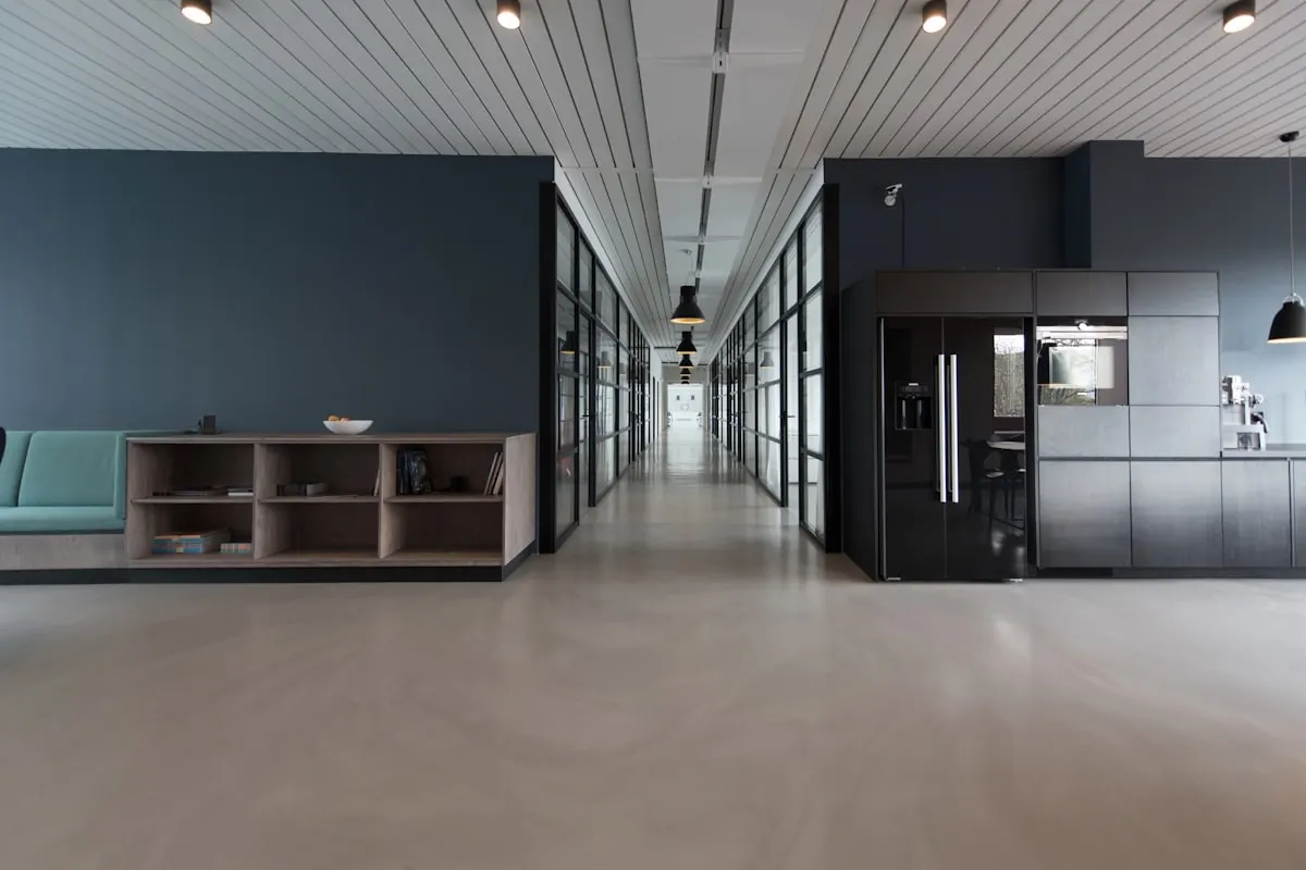 Modern Central, Hong Kong office interior with skyline views