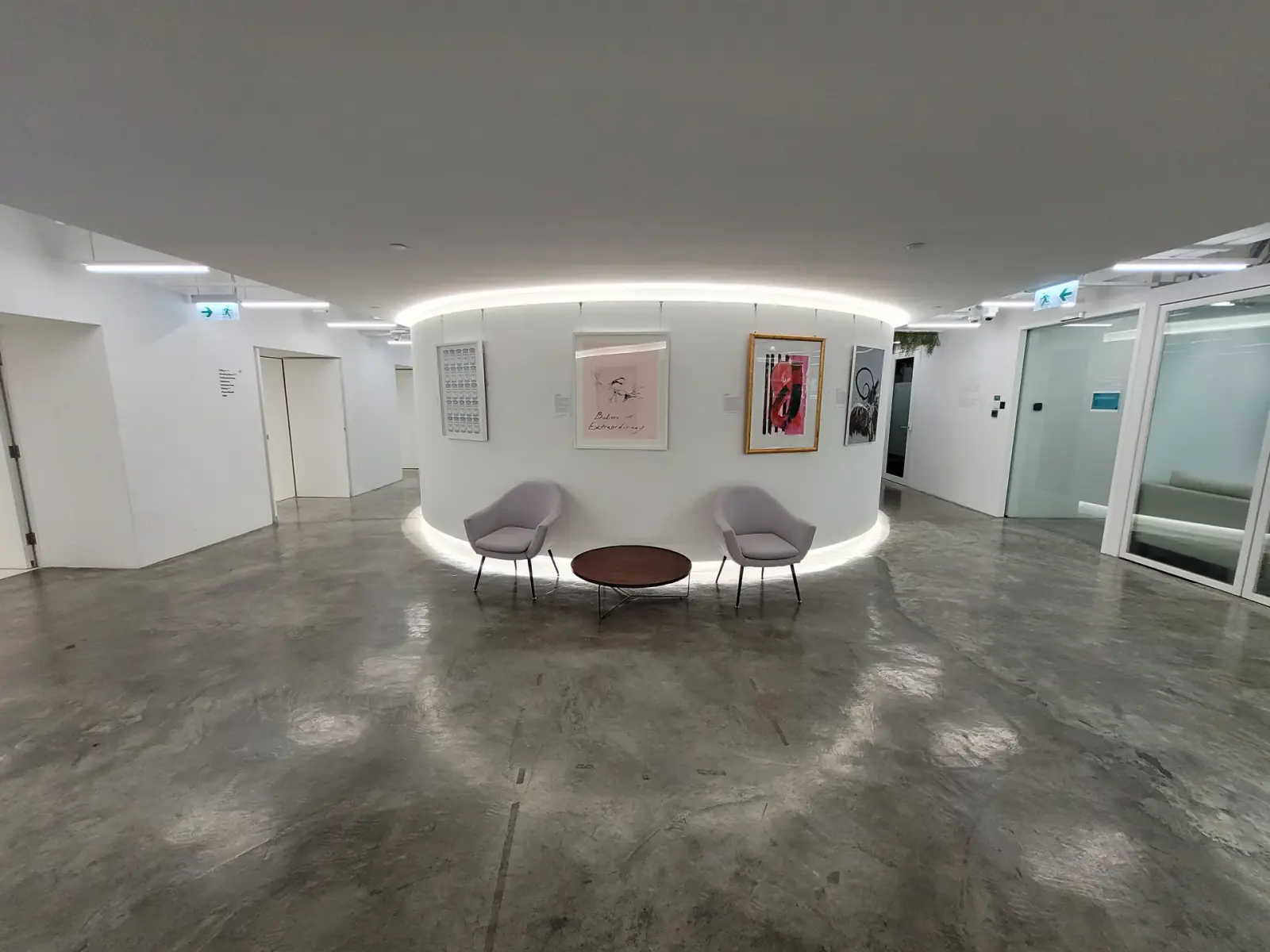 Reception and common area at United Centre in Admiralty