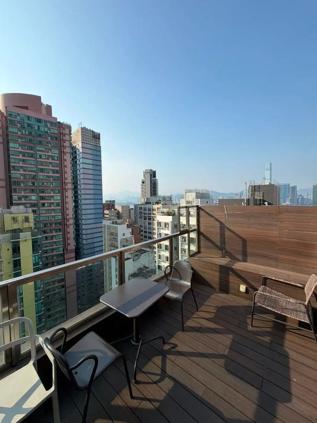 Rooftop view from a flexible workspace in Sheung Wan