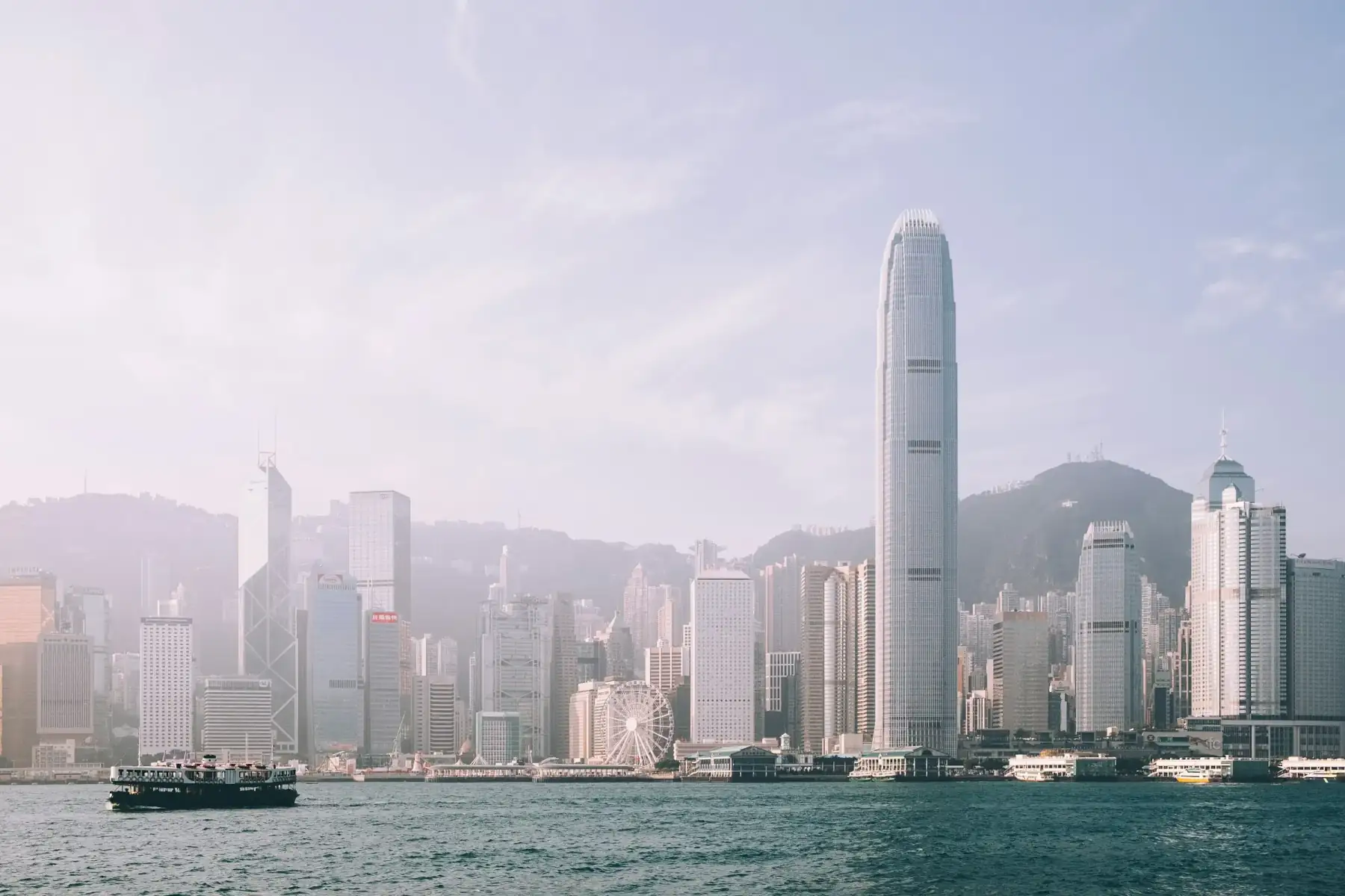 Hong Kong Central skyline with IFC and Two Chinachem