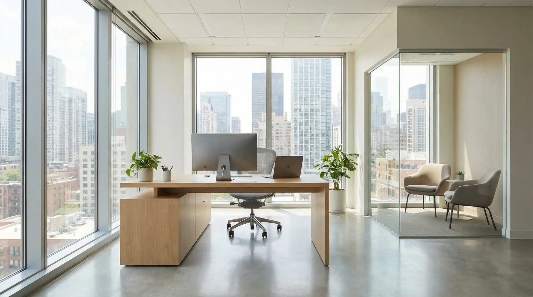 Serviced office interior in Hong Kong